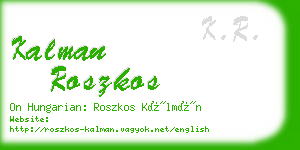 kalman roszkos business card